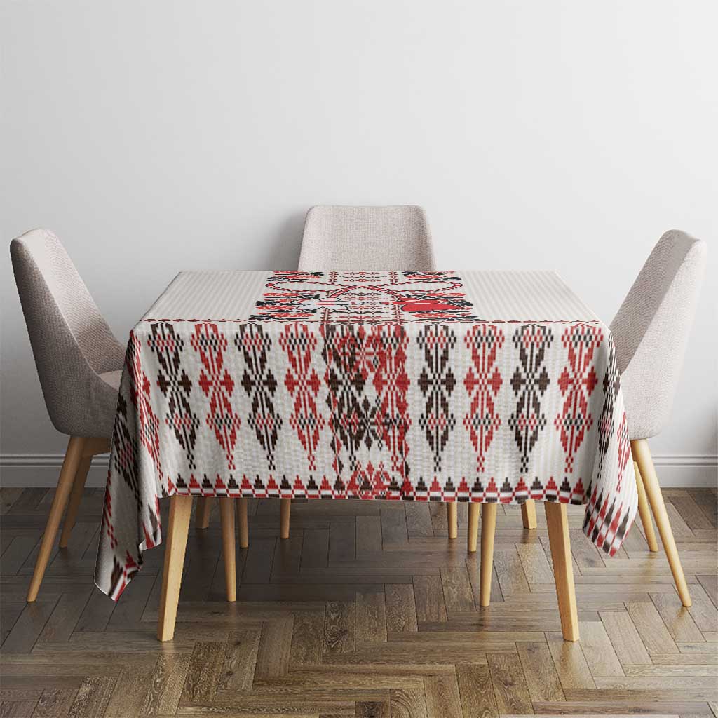 Romanian Traditional Pattern with Martenitsa Tablecloth Happy Martisor Day 1 March