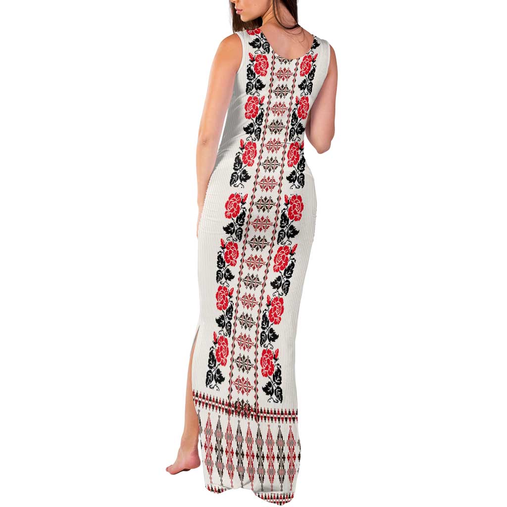 Romanian Traditional Pattern with Martenitsa Tank Maxi Dress Happy Martisor Day 1 March
