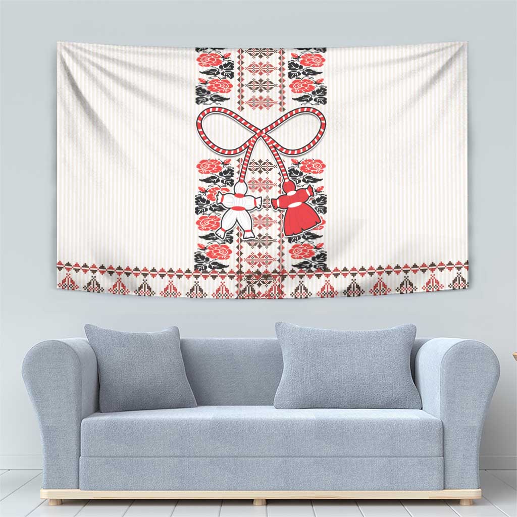 Romanian Traditional Pattern with Martenitsa Tapestry Happy Martisor Day 1 March
