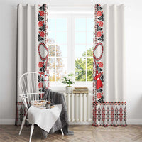 Romanian Traditional Pattern with Martenitsa Window Curtain Happy Martisor Day 1 March