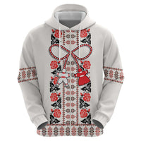 Romanian Traditional Pattern with Martenitsa Zip Hoodie Happy Martisor Day 1 March