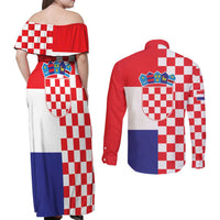 Croatia Victory Day 5 August Couples Matching Off Shoulder Maxi Dress and Long Sleeve Button Shirt Dan Hrvatskih Branitelja