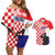 Croatia Victory Day 5 August Couples Matching Off Shoulder Short Dress and Hawaiian Shirt Dan Hrvatskih Branitelja