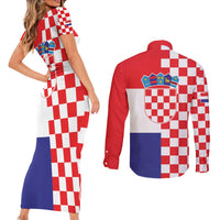 Croatia Victory Day 5 August Couples Matching Short Sleeve Bodycon Dress and Long Sleeve Button Shirt Dan Hrvatskih Branitelja
