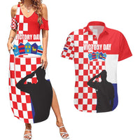 Croatia Victory Day 5 August Couples Matching Summer Maxi Dress and Hawaiian Shirt Dan Hrvatskih Branitelja