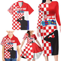 Croatia Victory Day 5 August Family Matching Long Sleeve Bodycon Dress and Hawaiian Shirt Dan Hrvatskih Branitelja