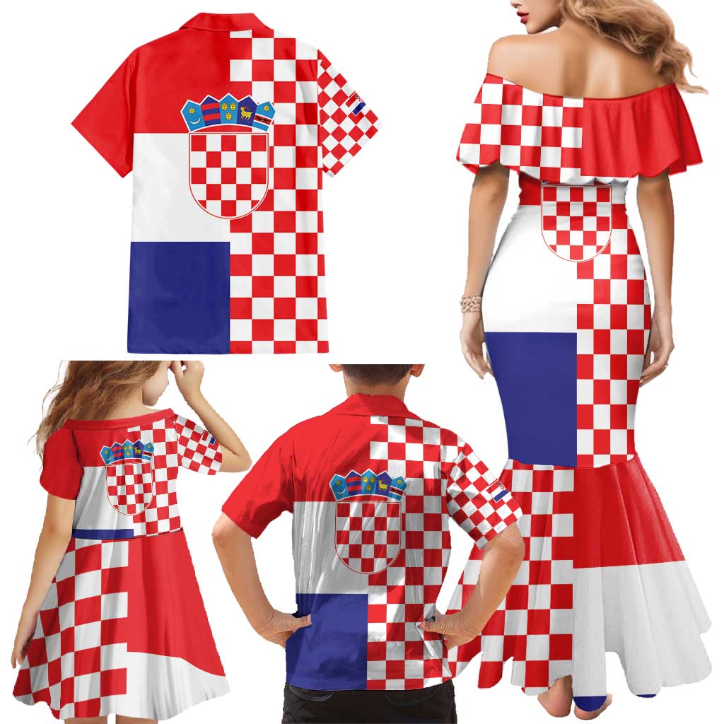 Croatia Victory Day 5 August Family Matching Mermaid Dress and Hawaiian Shirt Dan Hrvatskih Branitelja