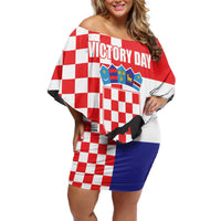 Croatia Victory Day 5 August Family Matching Off Shoulder Short Dress and Hawaiian Shirt Dan Hrvatskih Branitelja