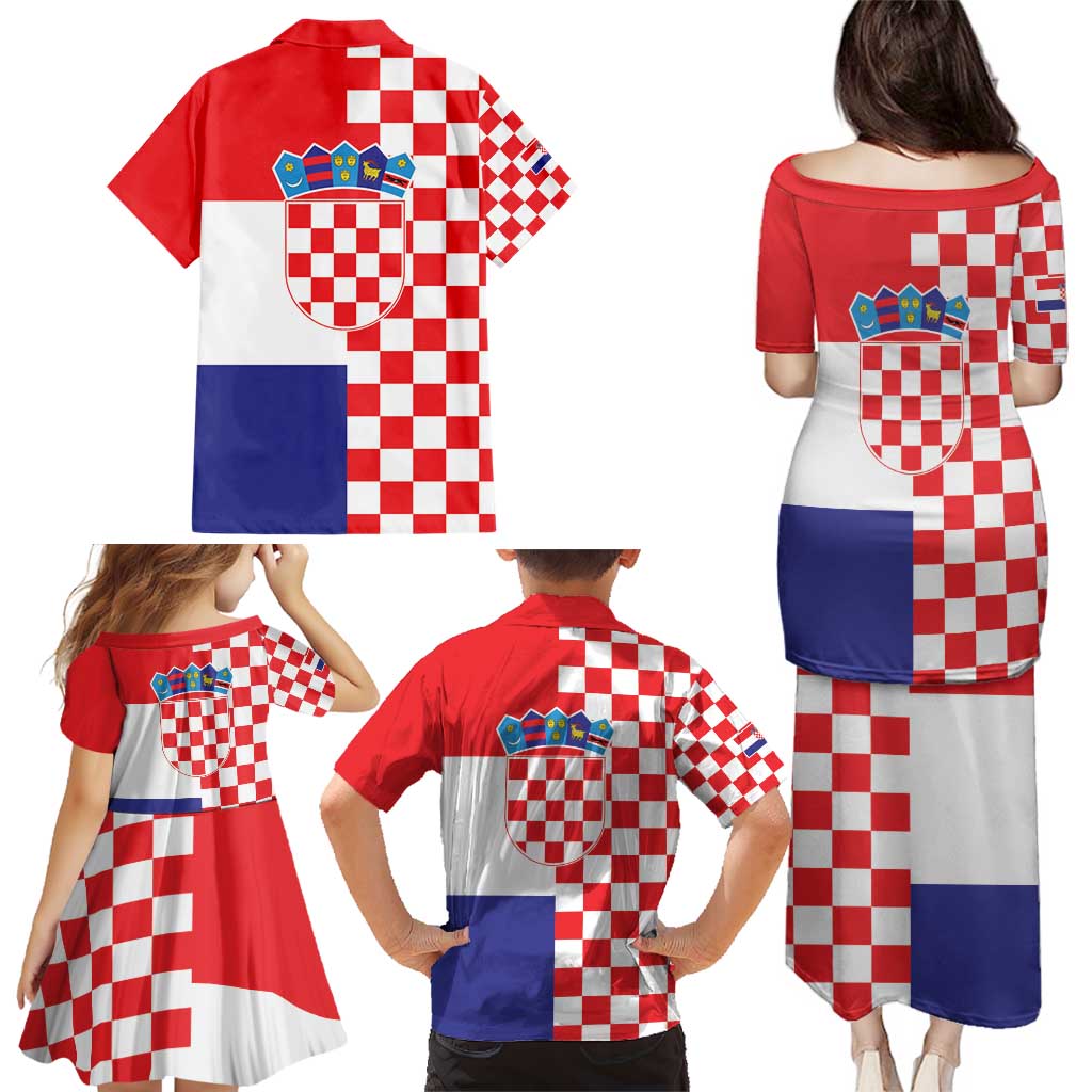 Croatia Victory Day 5 August Family Matching Puletasi and Hawaiian Shirt Dan Hrvatskih Branitelja