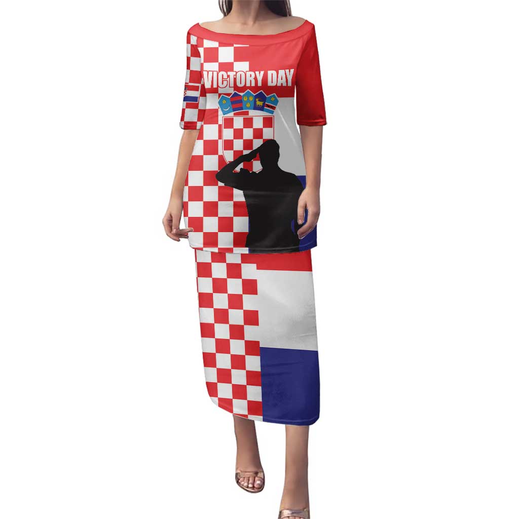 Croatia Victory Day 5 August Family Matching Puletasi and Hawaiian Shirt Dan Hrvatskih Branitelja