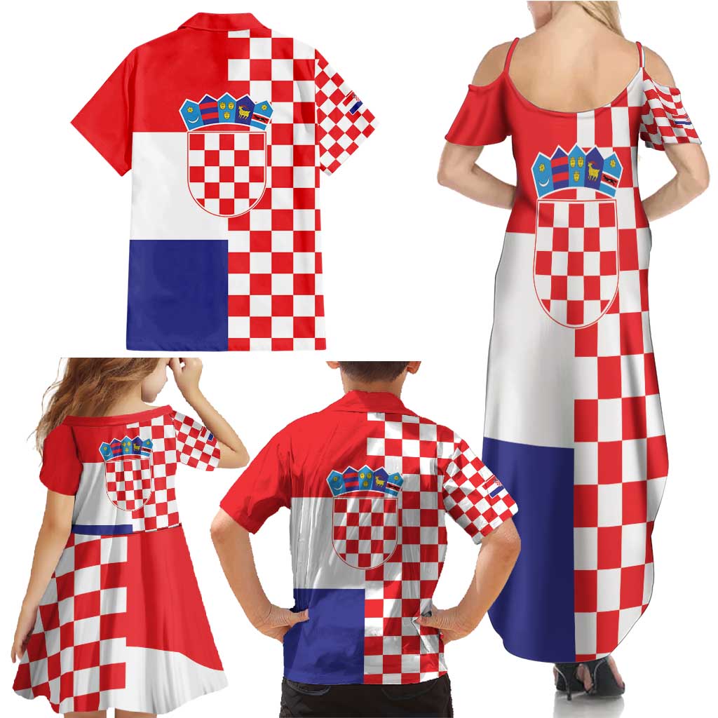 Croatia Victory Day 5 August Family Matching Summer Maxi Dress and Hawaiian Shirt Dan Hrvatskih Branitelja