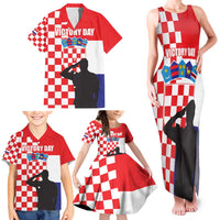 Croatia Victory Day 5 August Family Matching Tank Maxi Dress and Hawaiian Shirt Dan Hrvatskih Branitelja