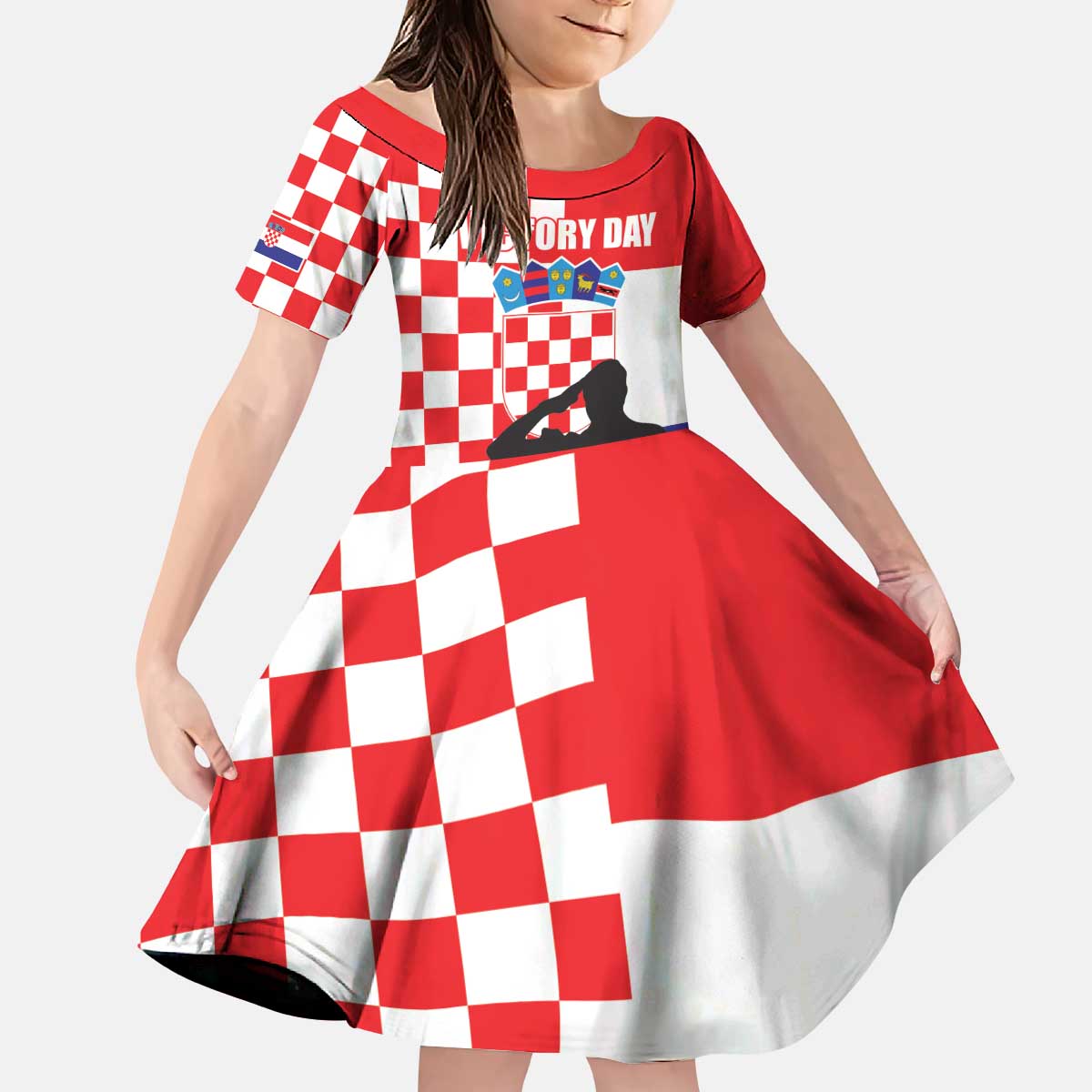 Croatia Victory Day 5 August Kid Short Sleeve Dress Dan Hrvatskih Branitelja