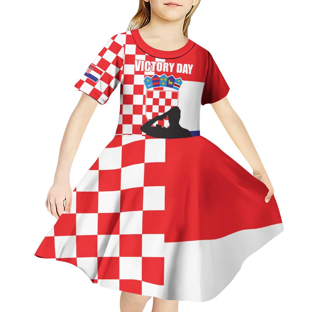 Croatia Victory Day 5 August Kid Short Sleeve Dress Dan Hrvatskih Branitelja