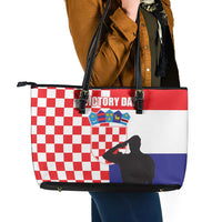 Croatia Victory Day 5 August Leather Tote Bag Dan Hrvatskih Branitelja