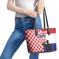 Croatia Victory Day 5 August Leather Tote Bag Dan Hrvatskih Branitelja