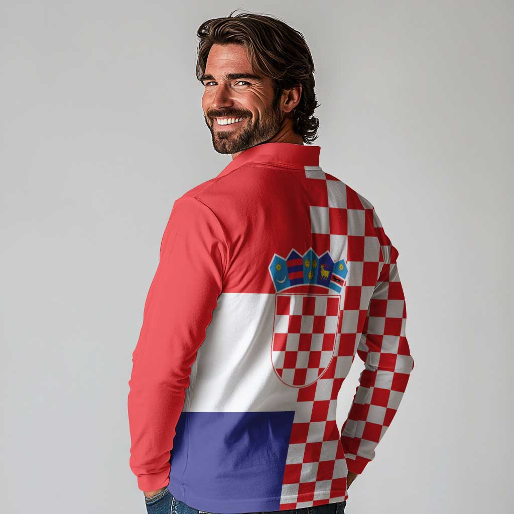 Croatia Victory Day 5 August Long Sleeve Polo Shirt Dan Hrvatskih Branitelja