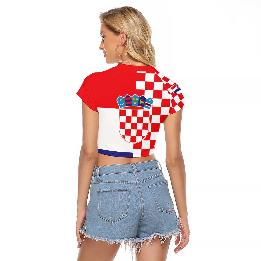 Croatia Victory Day 5 August Raglan Cropped T Shirt Dan Hrvatskih Branitelja