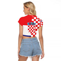 Croatia Victory Day 5 August Raglan Cropped T Shirt Dan Hrvatskih Branitelja