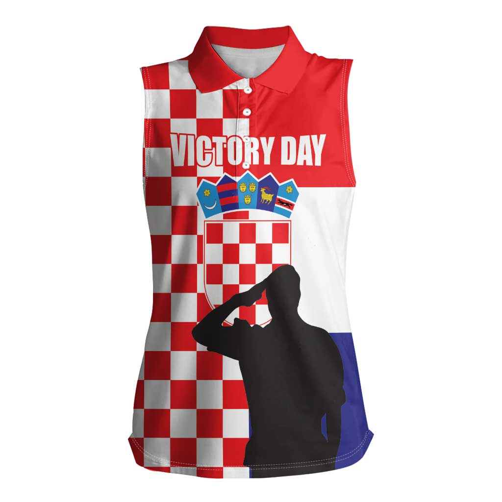 Croatia Victory Day 5 August Women Sleeveless Polo Shirt Dan Hrvatskih Branitelja