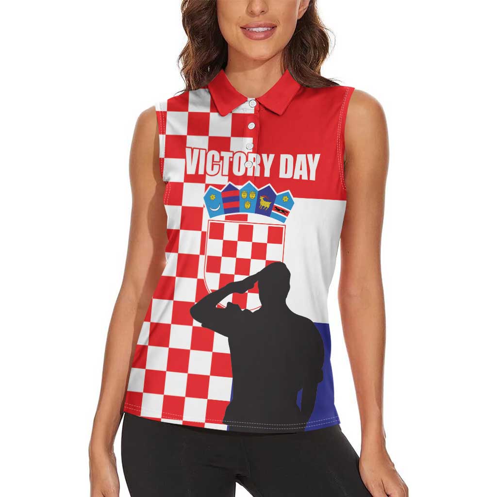 Croatia Victory Day 5 August Women Sleeveless Polo Shirt Dan Hrvatskih Branitelja