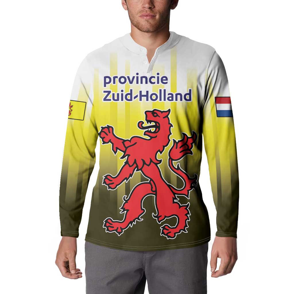 Netherlands Provincie Zuid-Holland Personalized Button Sweatshirt Flag Style