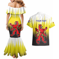 Netherlands Provincie Zuid-Holland Personalized Couples Matching Mermaid Dress and Hawaiian Shirt Flag Style