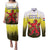 Netherlands Provincie Zuid-Holland Personalized Couples Matching Puletasi and Long Sleeve Button Shirt Flag Style