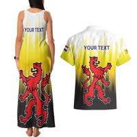 Netherlands Provincie Zuid-Holland Personalized Couples Matching Tank Maxi Dress and Hawaiian Shirt Flag Style