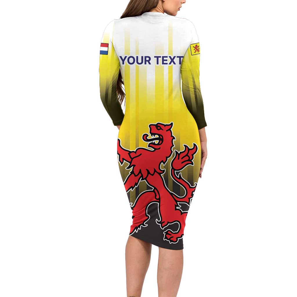 Netherlands Provincie Zuid-Holland Personalized Family Matching Long Sleeve Bodycon Dress and Hawaiian Shirt Flag Style