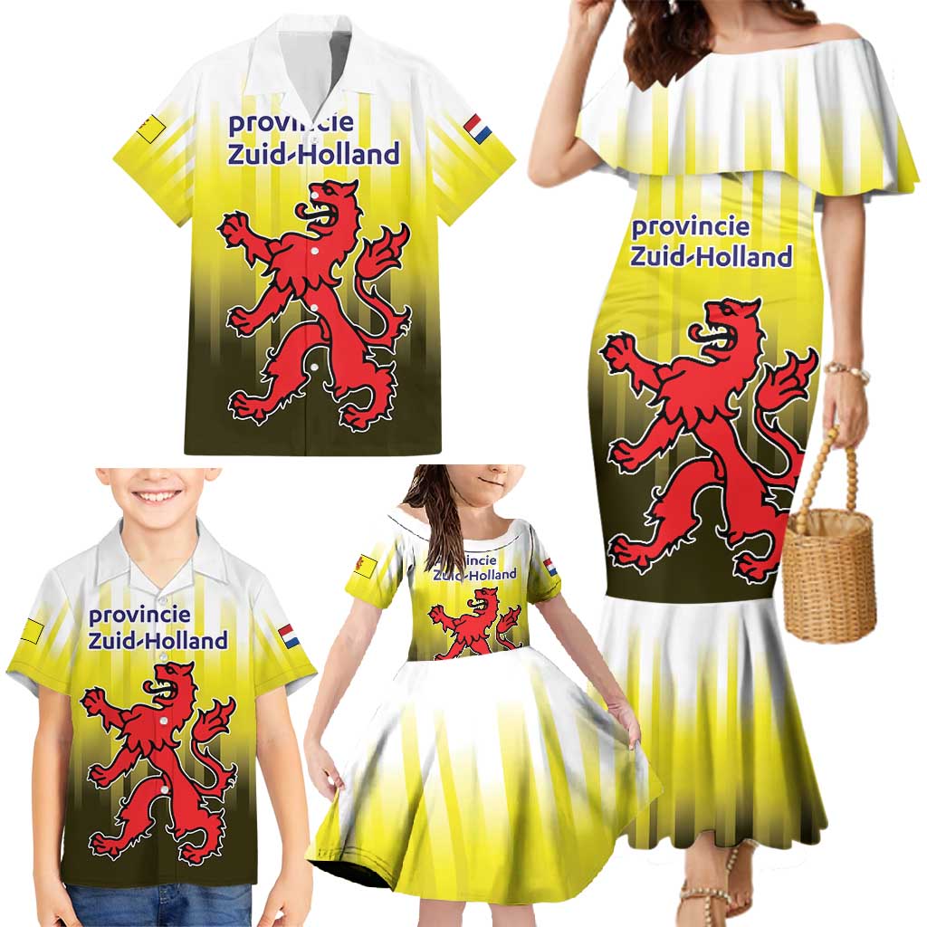 Netherlands Provincie Zuid-Holland Personalized Family Matching Mermaid Dress and Hawaiian Shirt Flag Style