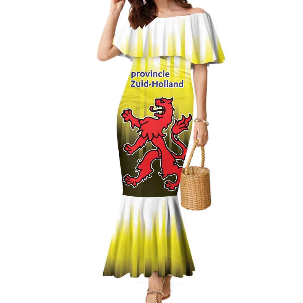 Netherlands Provincie Zuid-Holland Personalized Family Matching Mermaid Dress and Hawaiian Shirt Flag Style