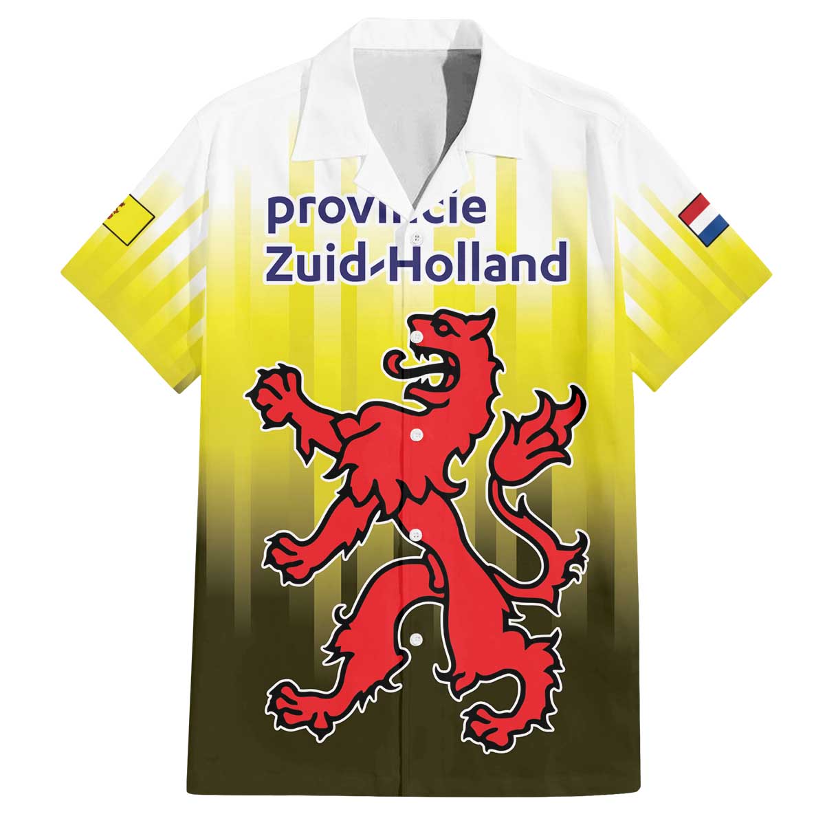 Netherlands Provincie Zuid-Holland Personalized Family Matching Off The Shoulder Long Sleeve Dress and Hawaiian Shirt Flag Style