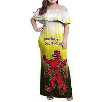 Netherlands Provincie Zuid-Holland Personalized Family Matching Off Shoulder Maxi Dress and Hawaiian Shirt Flag Style
