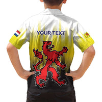 Netherlands Provincie Zuid-Holland Personalized Family Matching Off Shoulder Short Dress and Hawaiian Shirt Flag Style