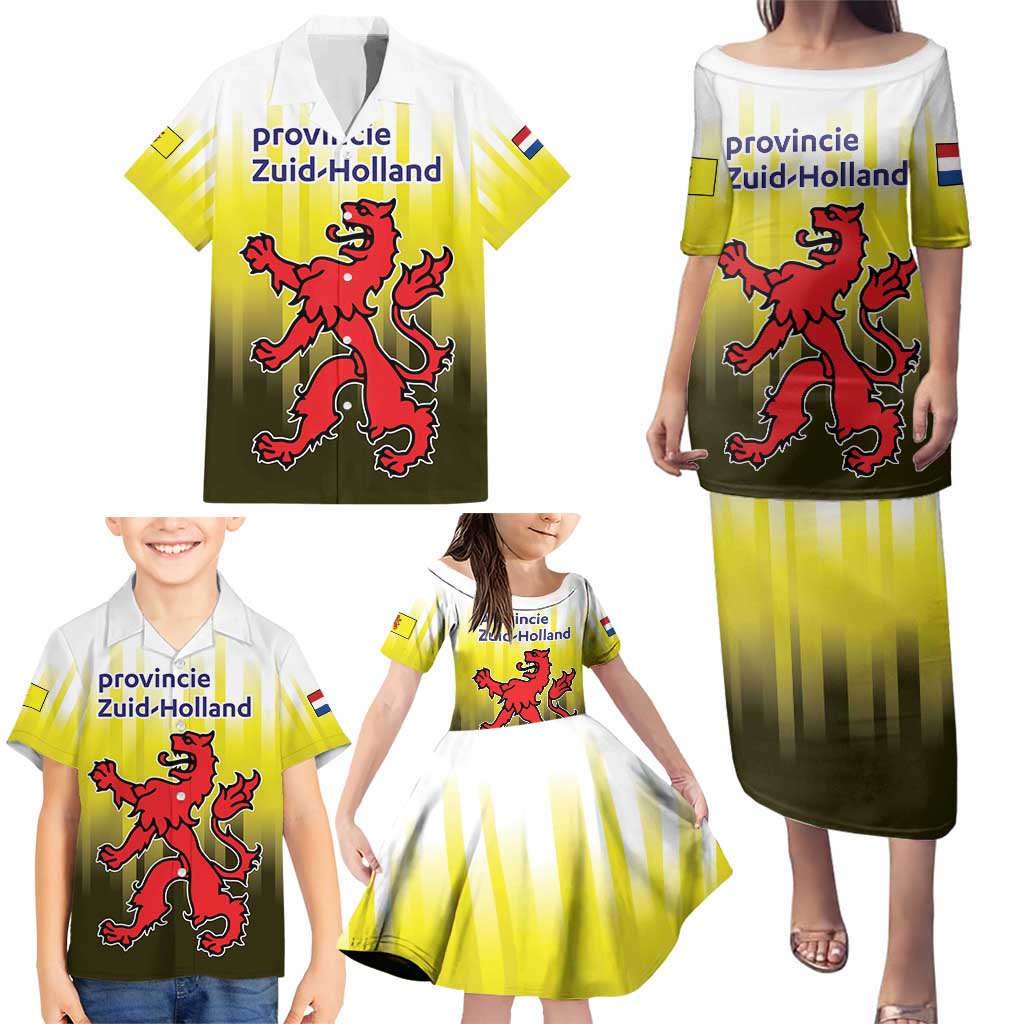 Netherlands Provincie Zuid-Holland Personalized Family Matching Puletasi and Hawaiian Shirt Flag Style