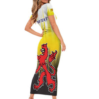 Netherlands Provincie Zuid-Holland Personalized Family Matching Short Sleeve Bodycon Dress and Hawaiian Shirt Flag Style