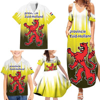 Netherlands Provincie Zuid-Holland Personalized Family Matching Summer Maxi Dress and Hawaiian Shirt Flag Style