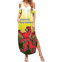 Netherlands Provincie Zuid-Holland Personalized Family Matching Summer Maxi Dress and Hawaiian Shirt Flag Style