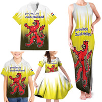 Netherlands Provincie Zuid-Holland Personalized Family Matching Tank Maxi Dress and Hawaiian Shirt Flag Style
