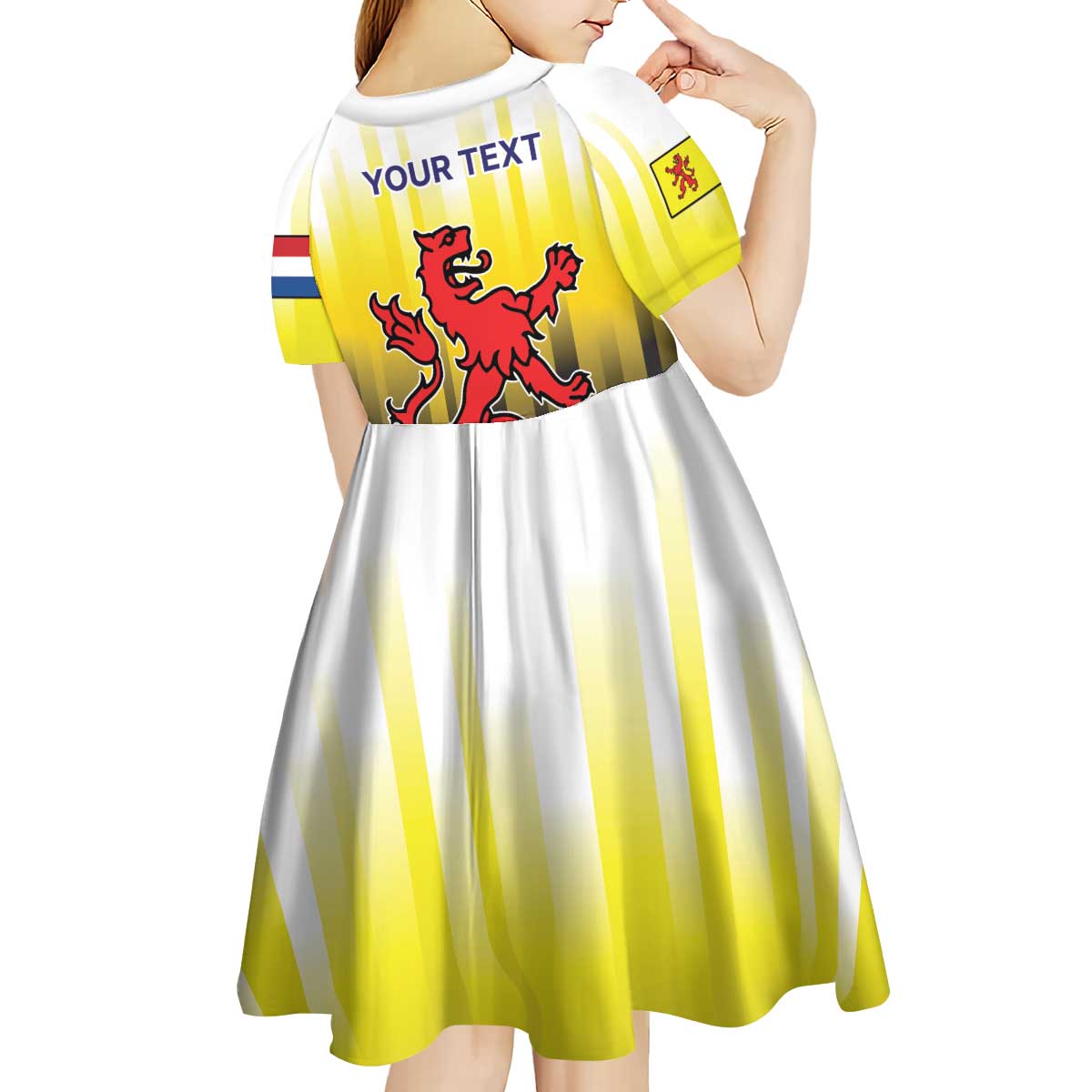 Netherlands Provincie Zuid-Holland Personalized Kid Short Sleeve Dress Flag Style