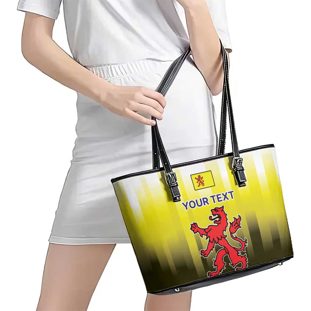 Netherlands Provincie Zuid-Holland Personalized Leather Tote Bag Flag Style