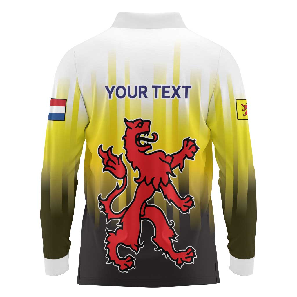 Netherlands Provincie Zuid-Holland Personalized Long Sleeve Polo Shirt Flag Style