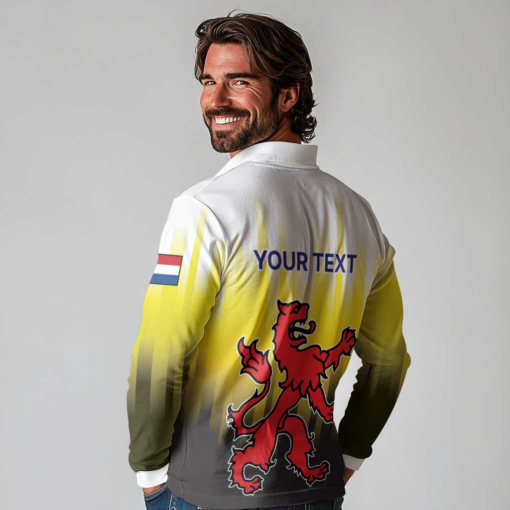 Netherlands Provincie Zuid-Holland Personalized Long Sleeve Polo Shirt Flag Style