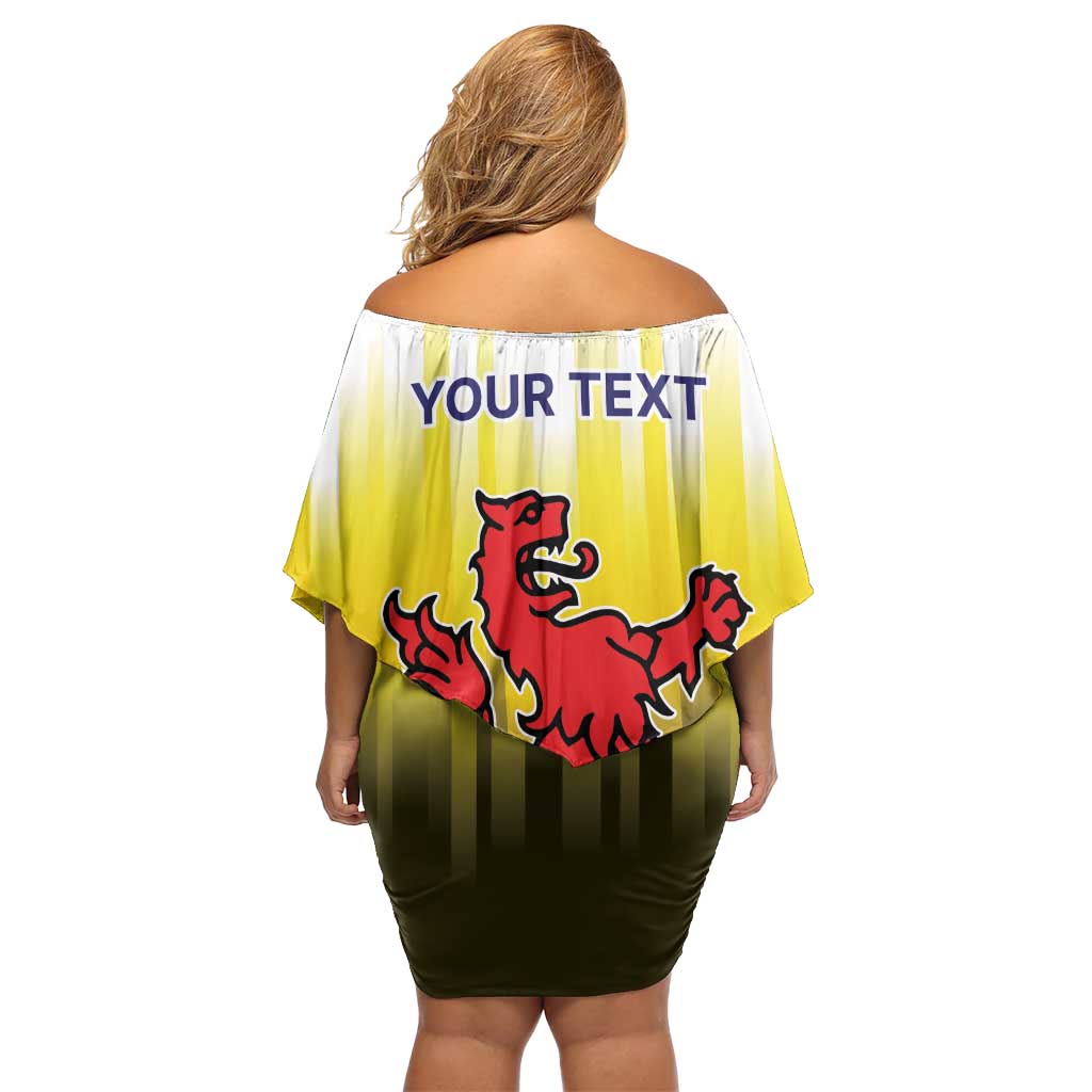 Netherlands Provincie Zuid-Holland Personalized Off Shoulder Short Dress Flag Style