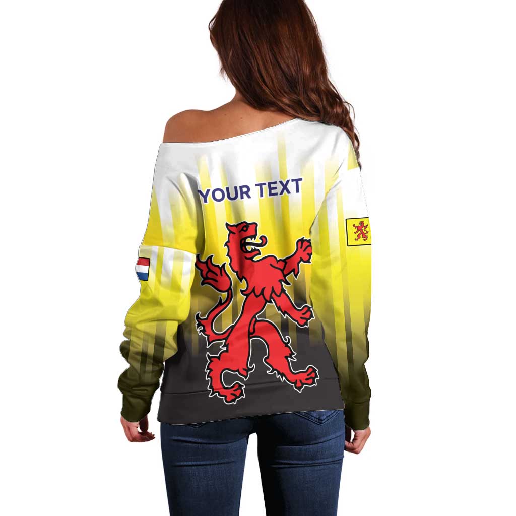 Netherlands Provincie Zuid-Holland Personalized Off Shoulder Sweater Flag Style