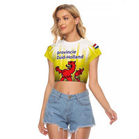 Netherlands Provincie Zuid-Holland Personalized Raglan Cropped T Shirt Flag Style