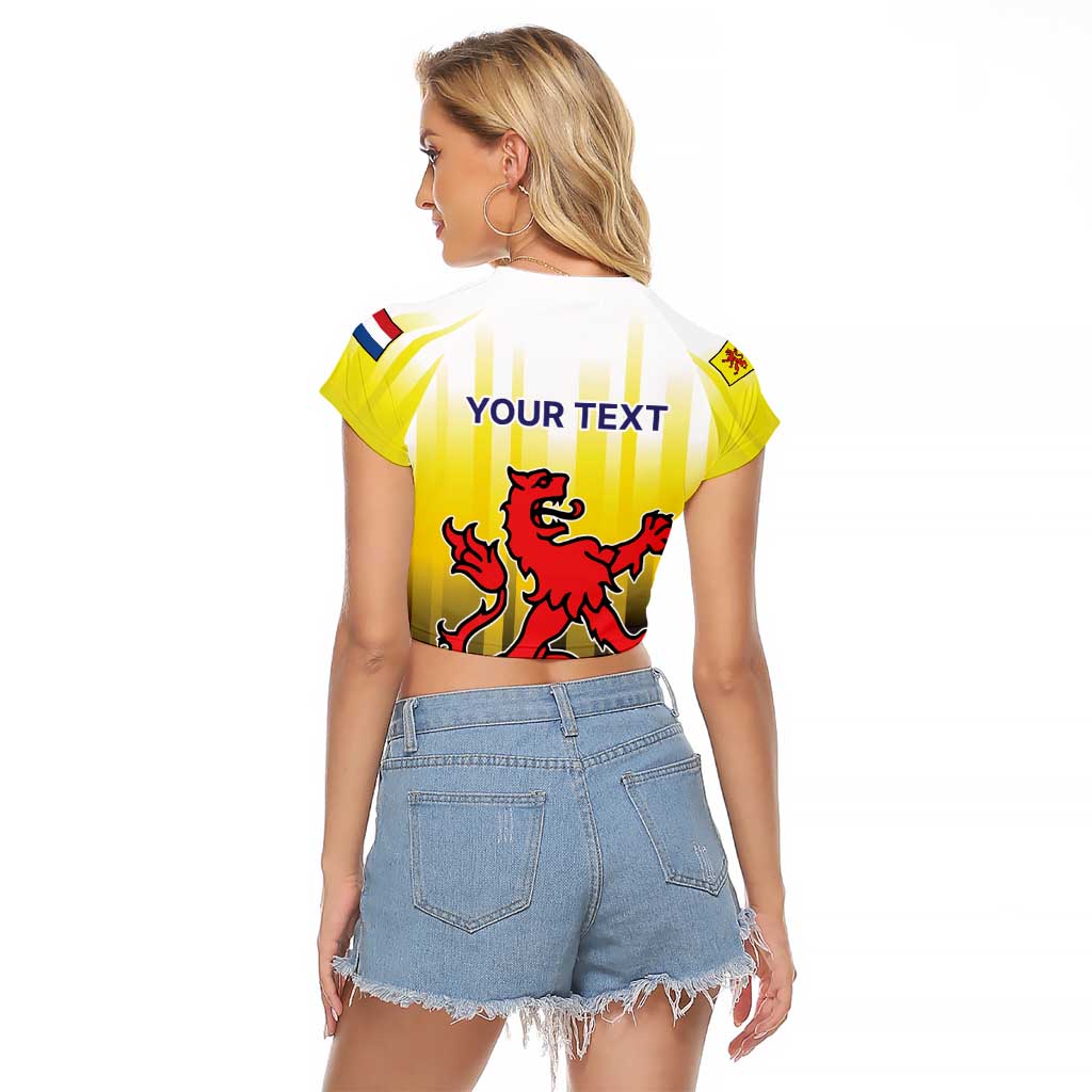 Netherlands Provincie Zuid-Holland Personalized Raglan Cropped T Shirt Flag Style