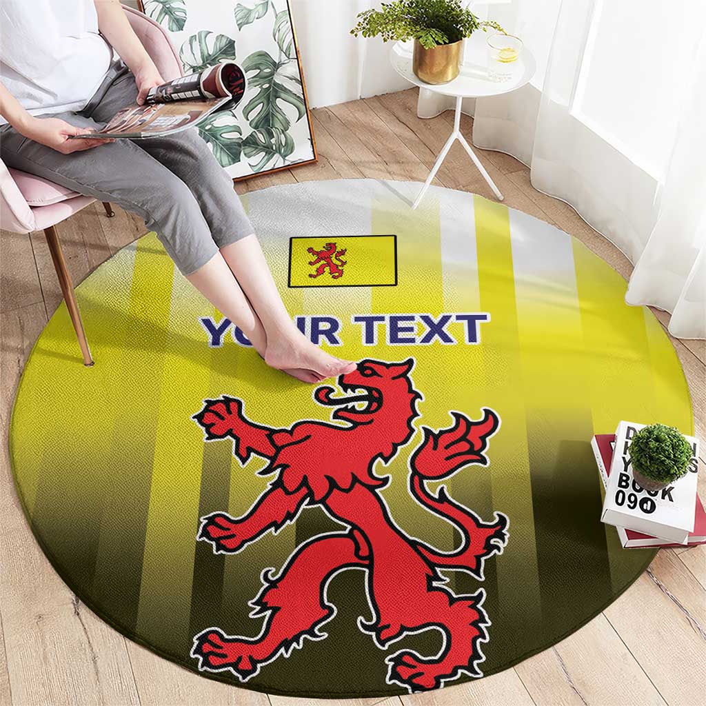 Netherlands Provincie Zuid-Holland Personalized Round Carpet Flag Style