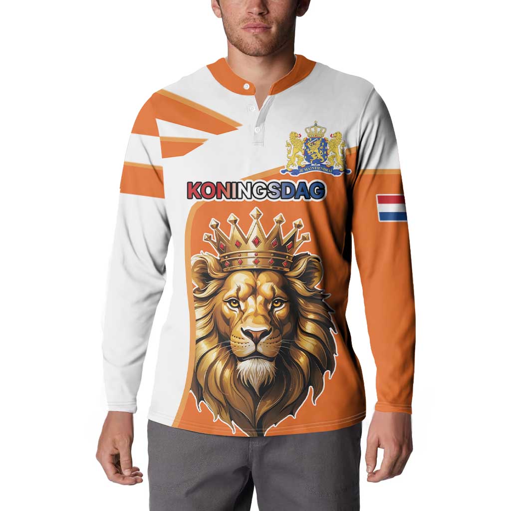 Netherlands Koningsdag Button Sweatshirt Happy King's Day